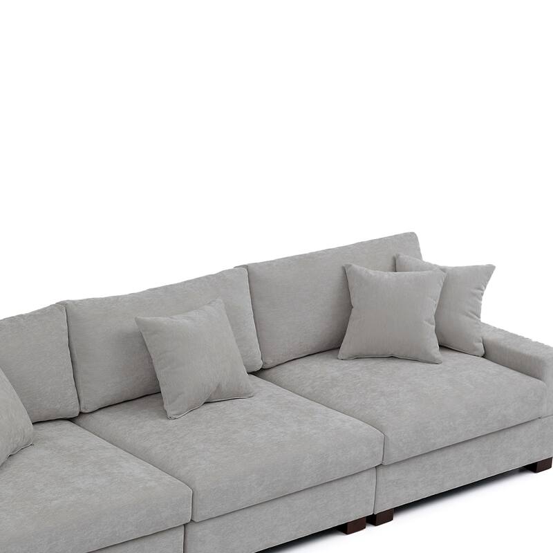 Modern Upholstered Chenille Modular Sectional Sofa with Pillow