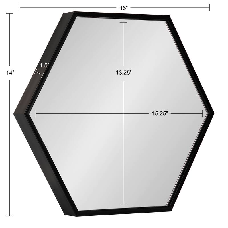 Kate and Laurel Rhodes Framed Hexagon Wall Mirror Set