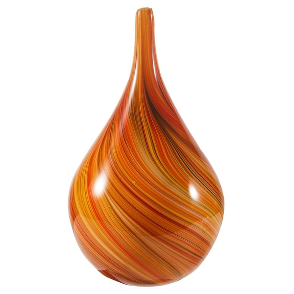 slide 2 of 6, Luxury Lane Hand Blown Red Orange Abstract Art Glass Cane Sculpture - 10