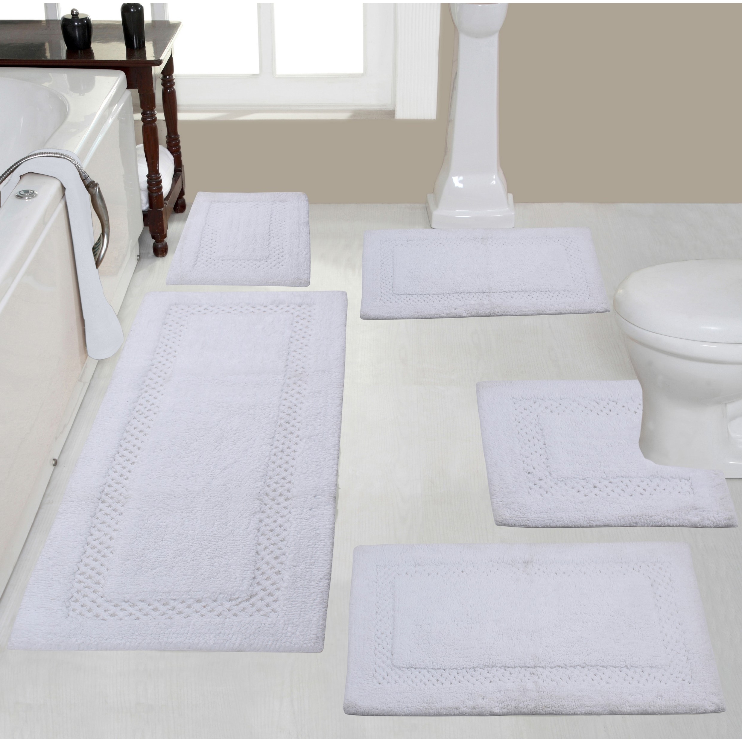 Home Weavers Classy Bathmat Absorbent Cotton 4 Piece Set Machine Washable  Bath Rug-17x24, 21x34, 20x20, 21x54 - On Sale - Bed Bath & Beyond -  32205632