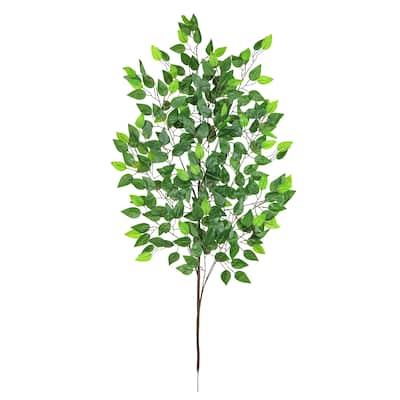Set of 2 Large Real Touch Artificial Ficus Leaf Stem Plant Greenery Foliage Spray Branch 49in - 49" L x 28" W x 1" DP