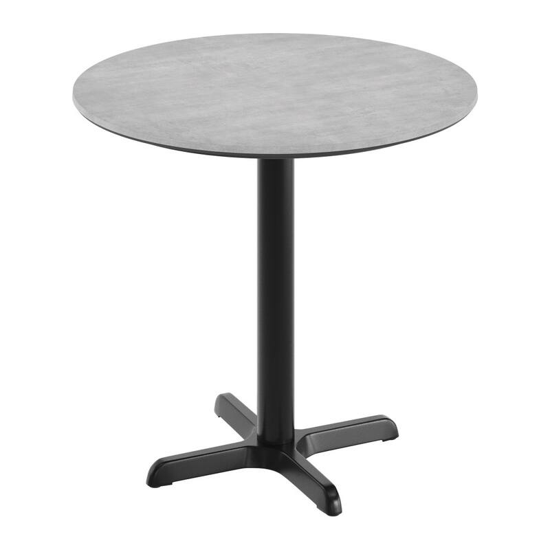 Commercial HPL Tabletop with Table Height Crisscross Base - Gray Faux Concrete/Black Base - 31.25"W x 31.25"D x 29.5"H