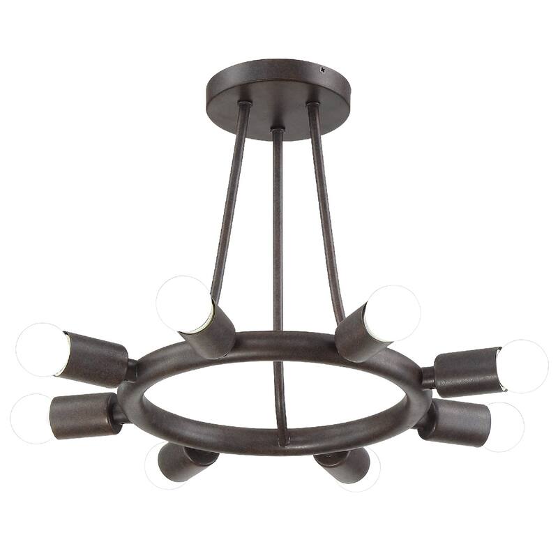 Dakota 8 Light Bronze Ceiling Mount - 15.25'' W x 12'' H