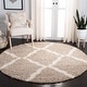 preview thumbnail 113 of 162, SAFAVIEH Dallas Shag Giusy Trellis 1.5-inch Thick Rug 10' Round - Beige/Ivory - Round
