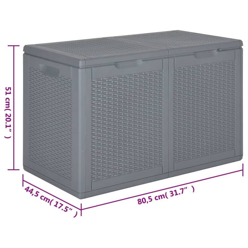 vidaXL Tool Box UV Resistant Outdoor Cushion Storage Box Tool Chest PP Rattan
