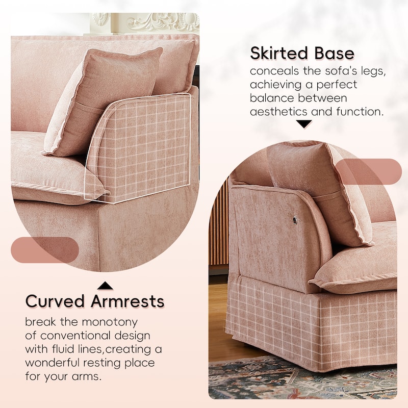 47.2" Oversized Single Sofa Chair Accent Chair with Charging Ports, Chenille Armchair Lounge Chair for Living Room Apartment