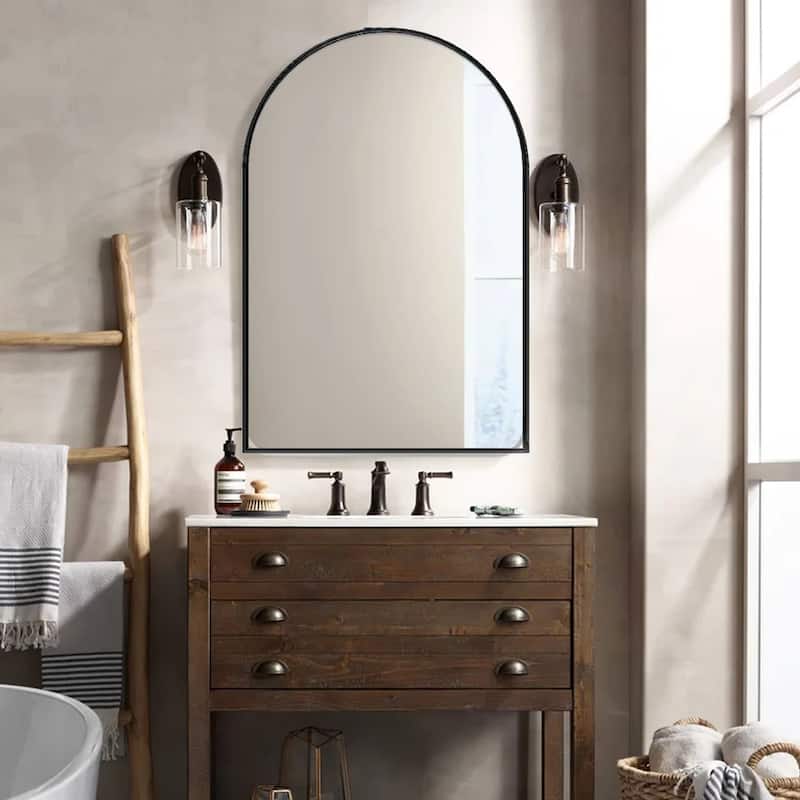 Black Aluminum Frame Art Wall Mirror - 24"x36"