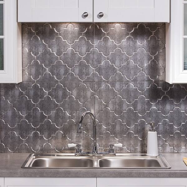 Shop For Fasade Monaco Decorative Vinyl 18in X 24in Backsplash Panel In Crosshatch Silver 5 Pack Get Free Delivery On Everything At Overstock Your Online Home Improvement Shop Get 5 In Rewards With Club O