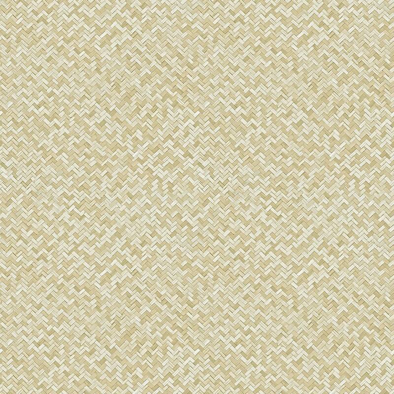 Galerie Wallcoverings Flora Herringbone Weave Vinyl on Non-woven Matte Wallpaper Roll - 33 feet x 21 inches - Beige