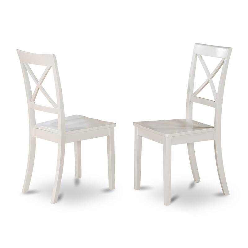 HomeStock 7-Piece Linen White Finish Solid Wood Top Dining Table with 6 Chairs with Lattice Back