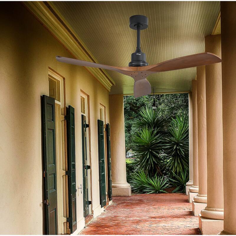 52 Inch Modern Ceiling Fan With Light And Remote,3 Light Color Options Sloped Ceiling Adaptable 52 Inch