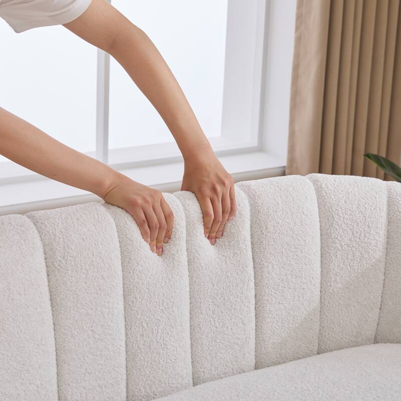 50.1" W Loveseat Sofa,Mid-Century Modern Chenille Sofa with Metal Legs