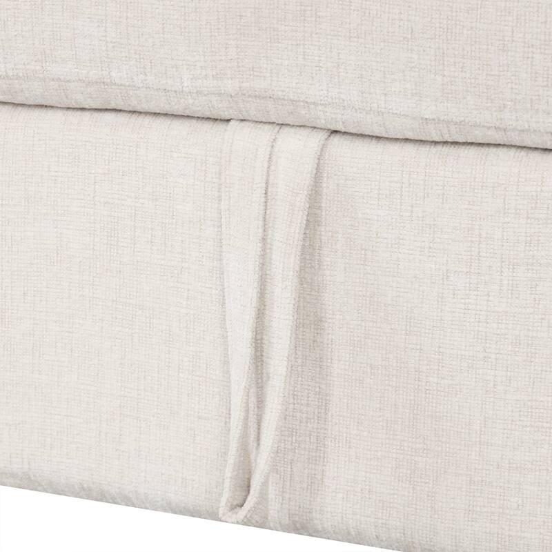108.6" Chenille U-Shaped Sectional Sofa Bed with USB Ports, Storage Chaise, and 3 Back Pillows