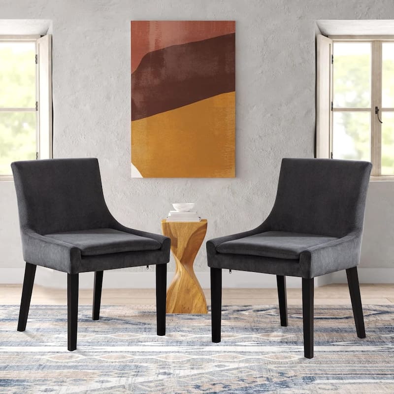 Upholstered Corduroy Accent Side Leisure Chairs with Soild Wood Legs
