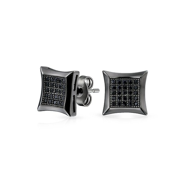 Bling Jewelry Micro Pave Cz Kite Studs Black Rhodium Plated Bling Jewelry Micro Pave Cz Kite Studs Black Rhodium Plated Silver