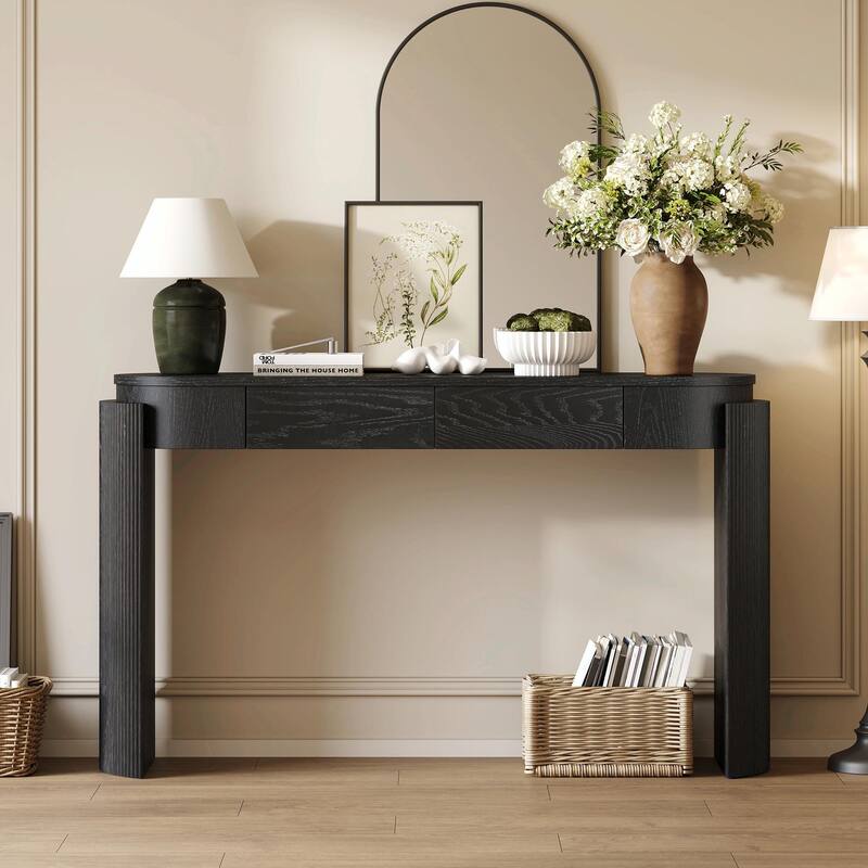 Entryway Table with Natural Wood Grain Finish