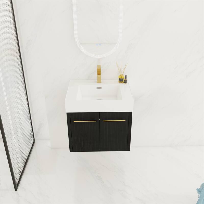 Wall-Mounted Bathroom Vanity with Sink - 24 Inch