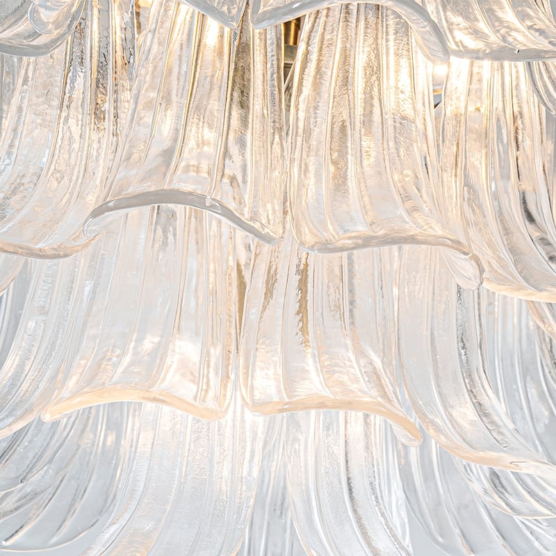 Vintage Mid-Century Modern Chandelier Clear Art Glass Pendant With Antique Bronze Finish For Livingroom Bedroom