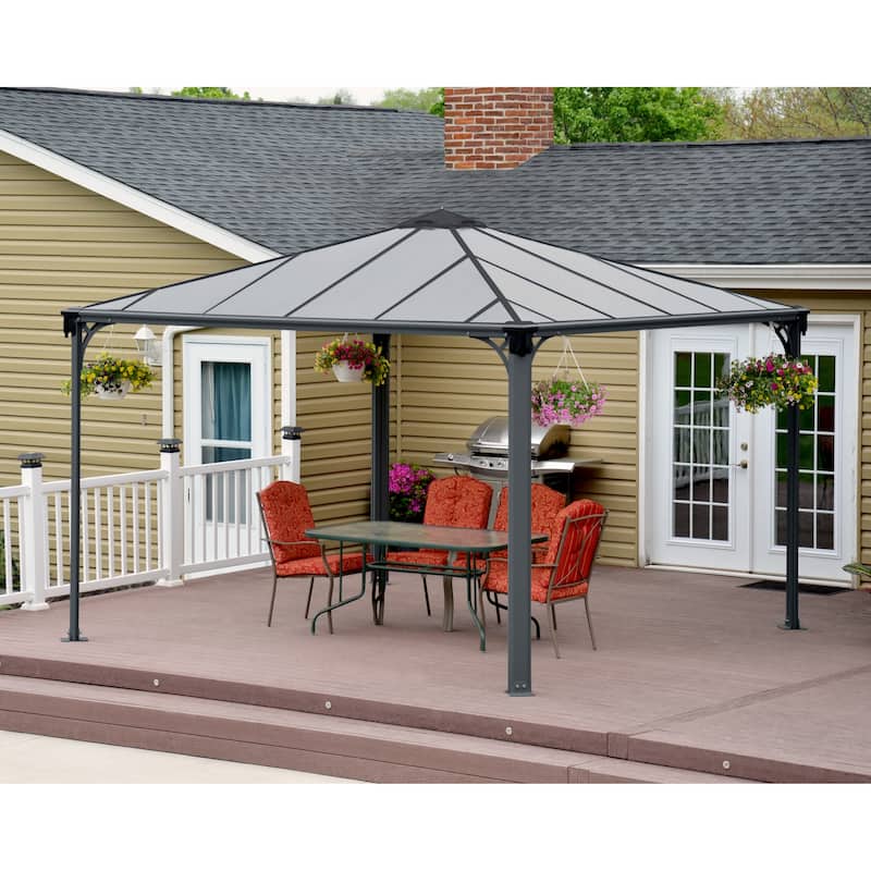 Palermo 12 ft. x 12 ft. Gray/Bronze Outdoor Gazebo