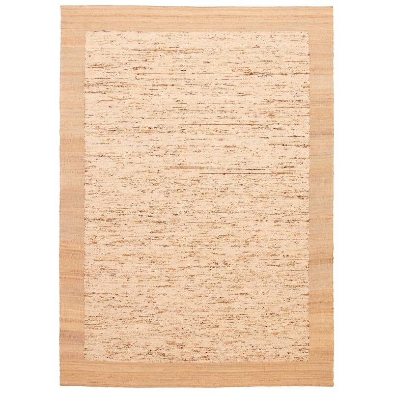 ECARPETGALLERY Hand Woven Zahara Ivory Dhurrie - Ivory - 10' x 14' - Rectangle