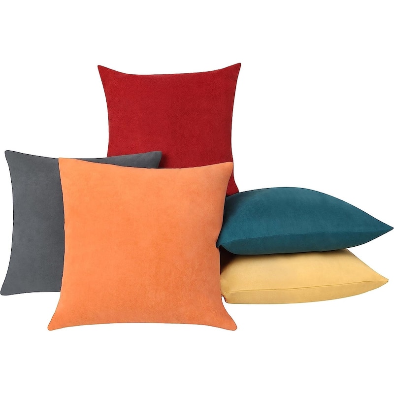 Delara Pack of 1 Velvet Decorative Throw Pillow Cover 20x20 Inches, Cushion Cover, Soft and Breathable Fabric, Hidden Zipper