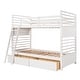 preview thumbnail 46 of 56, Twin Over Twin Wood Bunk Bed with Drawers & Guardrails