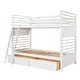preview thumbnail 8 of 18, Twin over Twin Wood Bunk Bed with Ladder and Two Drawers, White