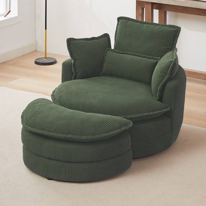 52" Cuddle Sofa Chair with Ottoman for Comfort