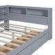 preview thumbnail 7 of 16, Wooden Full Size DayBed with 2 Drawers and USB Charging Ports, Grey