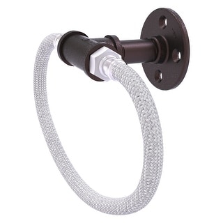 Allied Brass Pipeline Collection Towel Ring with Stainless Steel Braided Ring