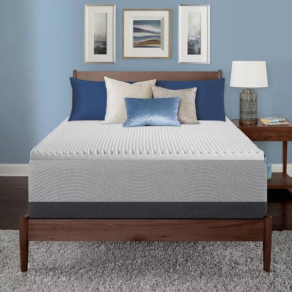 High Density Convoluted Egg Shell Breathable Foam Topper, Adds Comfort to Mattress