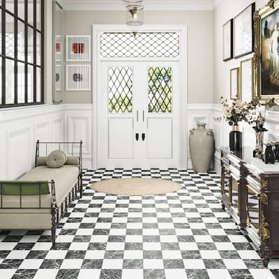Merola Tile Merzoni Checker Ruzzini 13" x 13" Porcelain Floor and Wall Tile