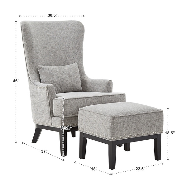 Capella Highback Wing Lounge Chair with Footstool by iNSPIRE Q