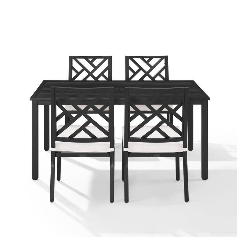 Crosley Locke 5Pc Outdoor Metal Dining Set - Matte Black