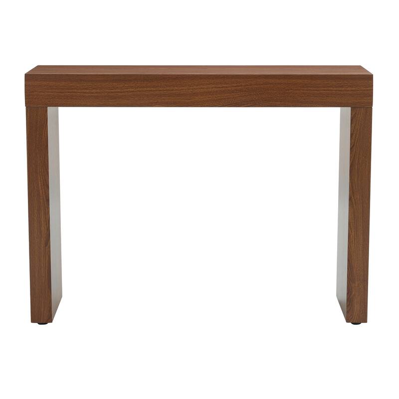 Roomfitters Modern Bar Table with Storage and Wood Grain Finish, 50 Inch Desk or Console