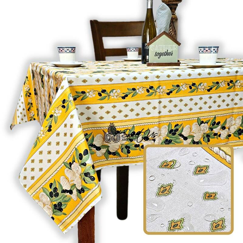 Wipeable Stain Resistant French Acrylic Coated Tablecloth Collection