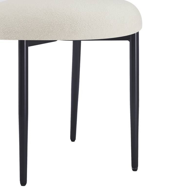 Open Back Upholstered Dining Chair Set of 2 Modern Kitchen Chairs with Metal, Fabric Dining Room Chairs for Living Room