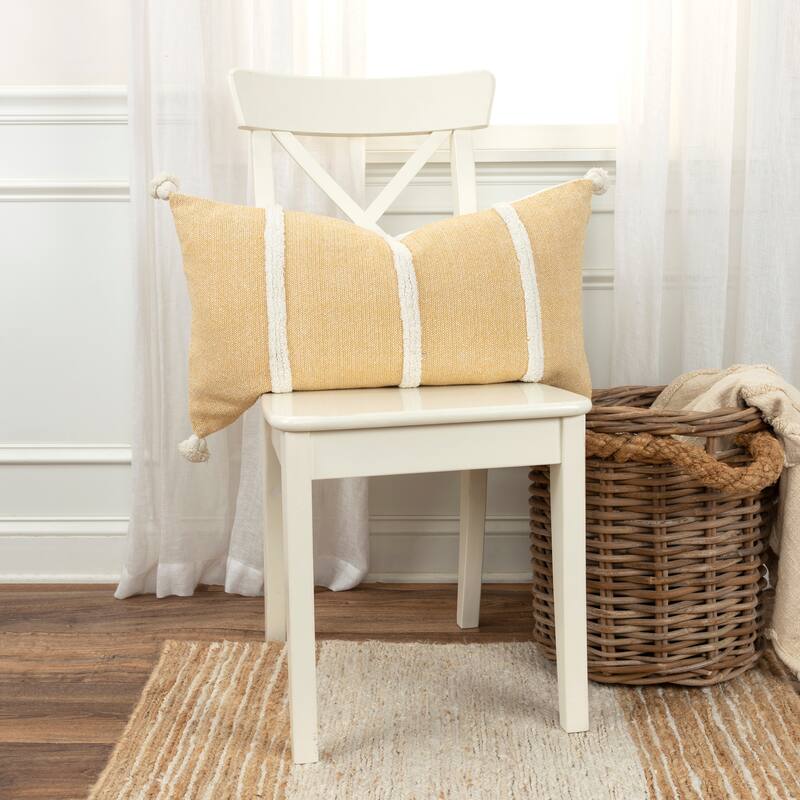 Rizzy Home Striped Throw Pillow with Tassels