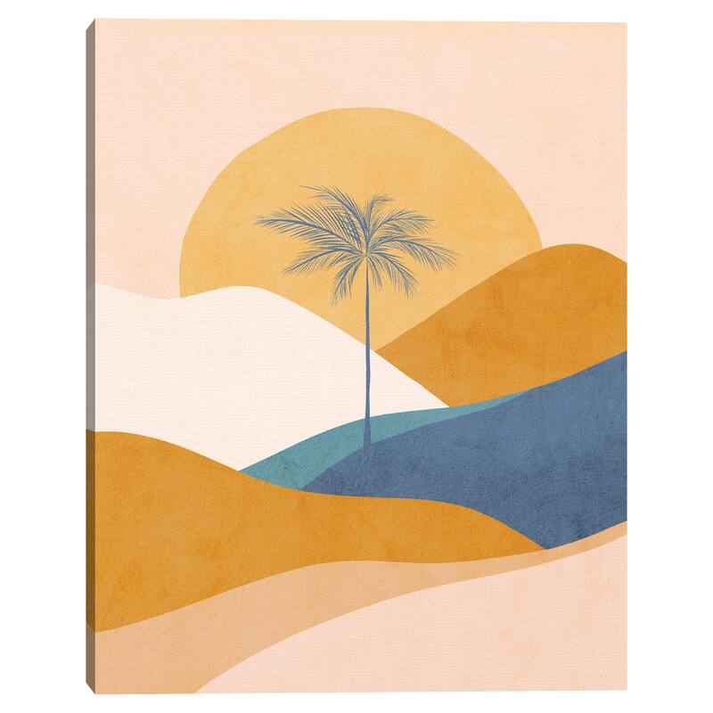 Tropical Palm Sunset by Dominique Vari Canvas Art Print
