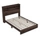 preview thumbnail 14 of 16, Queen Size Vintage Platform Bed,With Storage Headboard and Charging Station