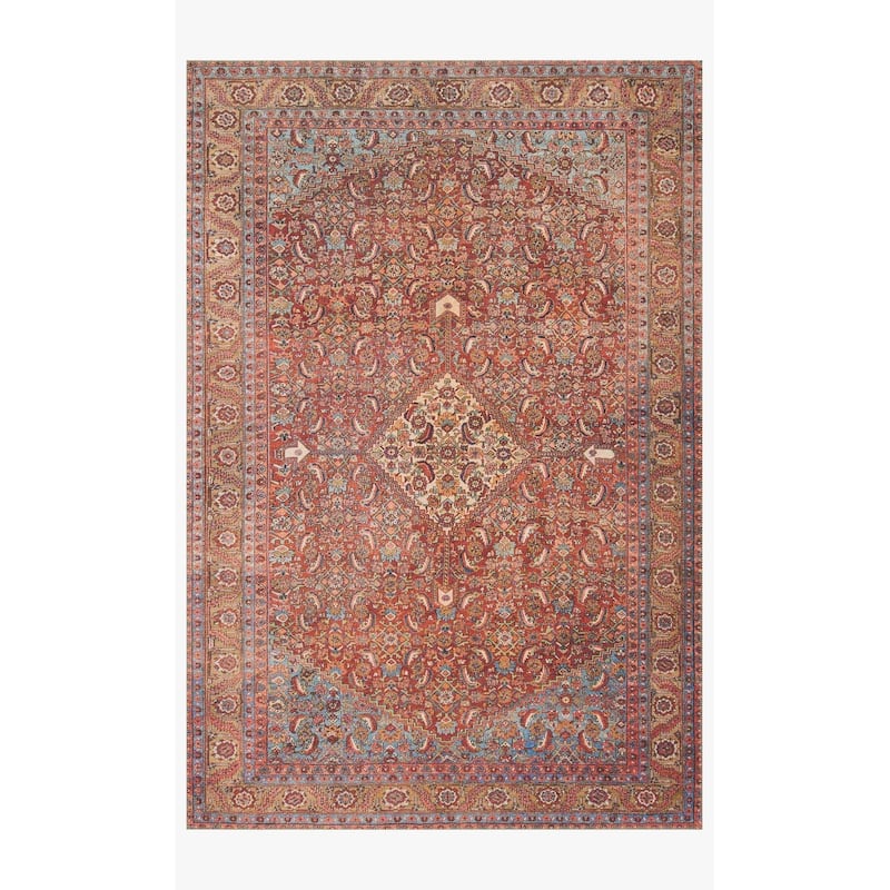 Alexander Home Tremezzina Printed Diamond Boho Distressed Rug