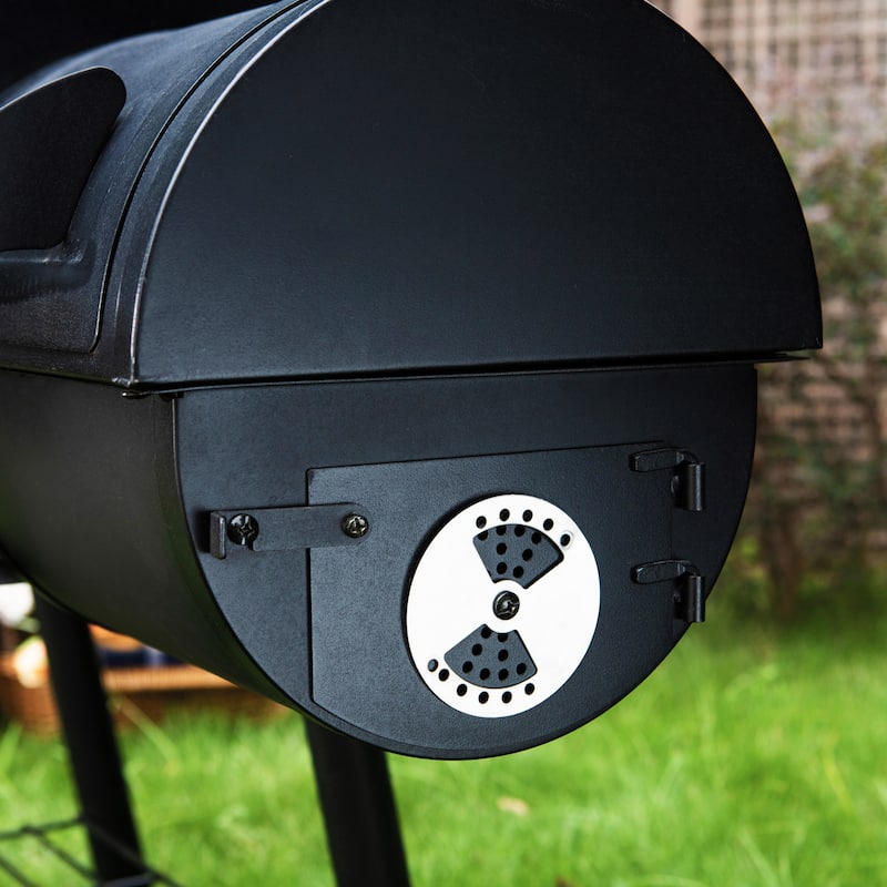 Charcoal Grill with Offset Smoker, All Metal Steel Made Outdoor Smoker, Best Combo for Outdoor Garden Patio and Backyard Cooking