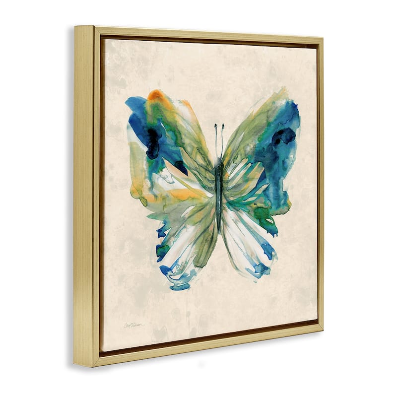 Stupell Vivid Abstract Butterfly Wings Framed Floater Canvas Wall Art Design By Carol Robinson