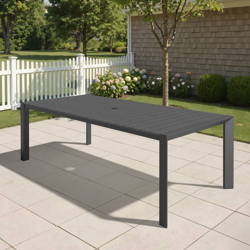 Pellebant Premium Outdoor Patio Aluminum Dining Table with Umbrella Hole
