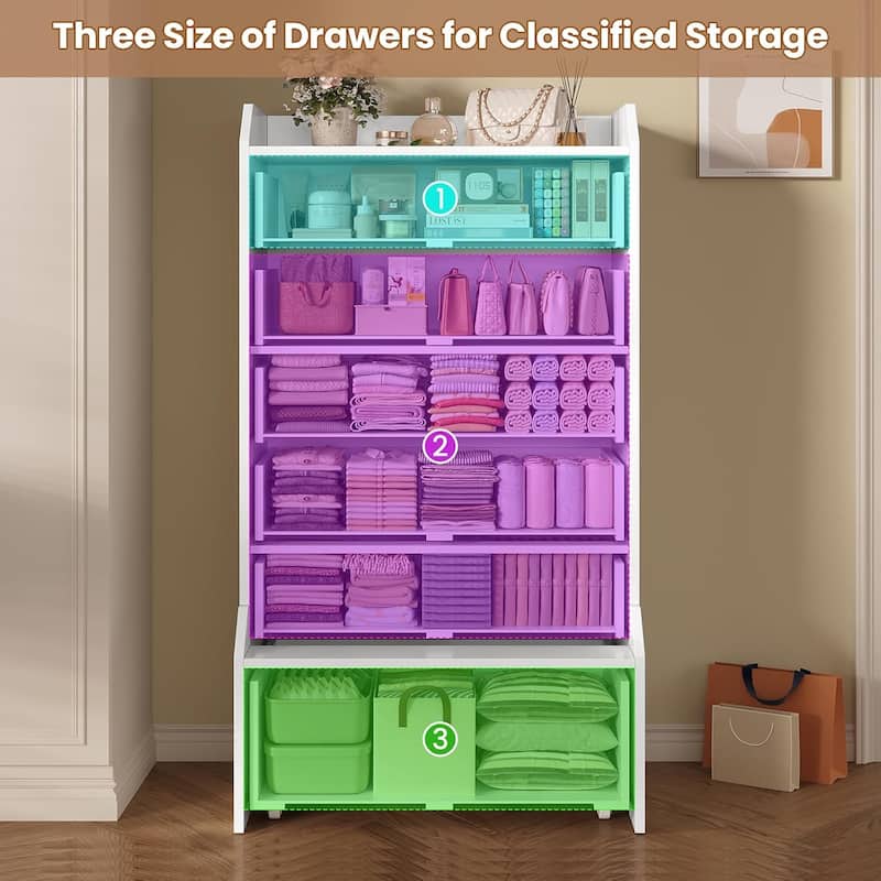 Tall 6 Drawer Dresser Dresser for Bedroom Vertical Dressers Chest of Drawers