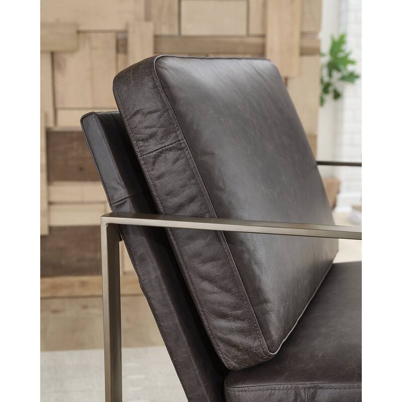 Signature Design by Ashley Bradett Dark Brown/Gold Accent Chair - 29.5" W x 28.63" D x 34" H