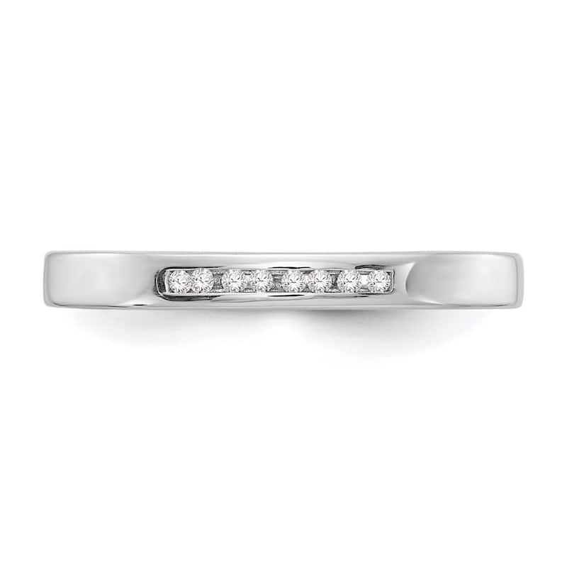 Curata 925 Sterling Silver Polished Channel set White Ice .08ct. Diamond Ring