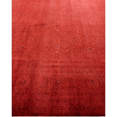 Fine Vibrance, One-of-a-Kind Hand-Knotted Area Rug - Red, 9' 1" x 12' 8" - 9' 1" x 12' 8"