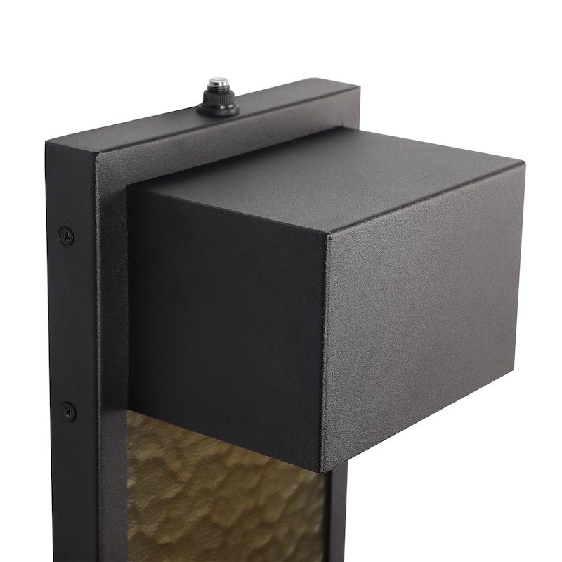 2 Pack Black Modern Integrated LED Outdoor Wall Light Lantern Sconce - 2 Pack