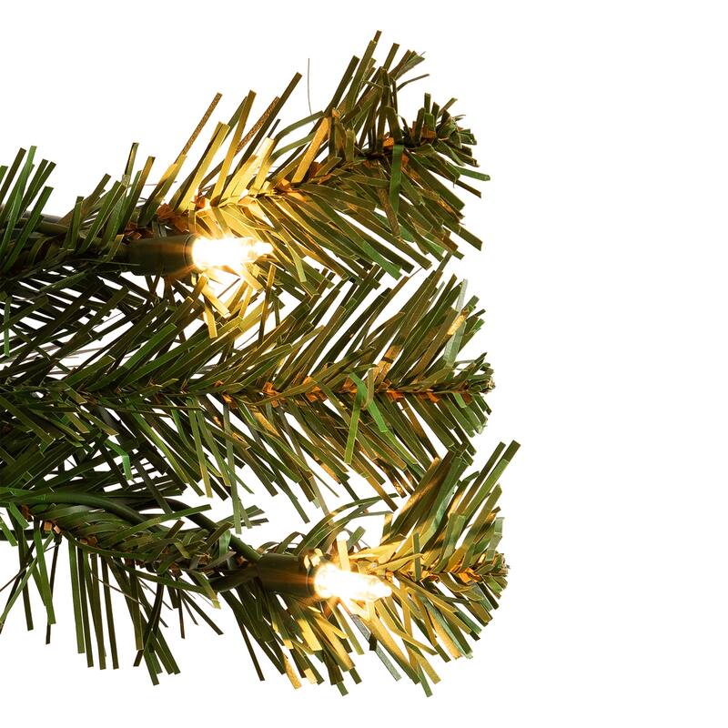 6' Pre-Lit Pine Artificial Wall Christmas Tree, Clear Lights - 6 Foot